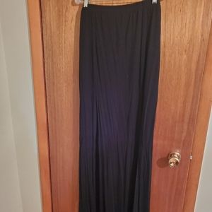 Black maxi skirt with high slits